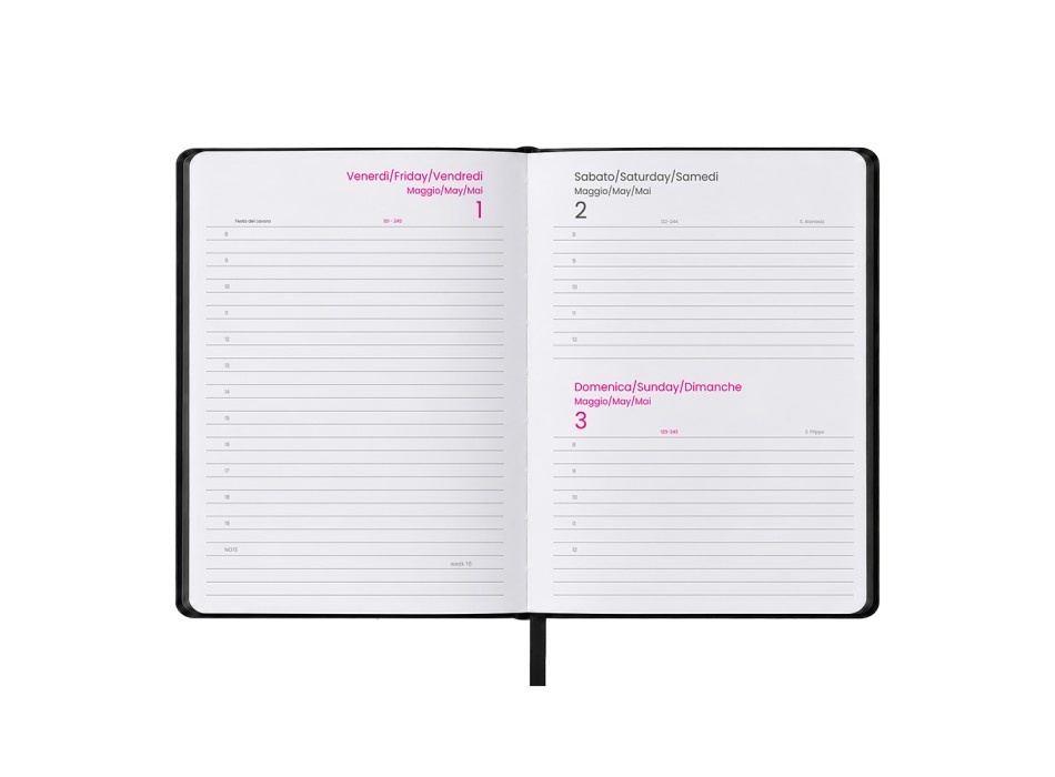 Agenda giornaliera 2027. Copertina rigida in termo PU e bordo pagine colorato FullGadgets.com