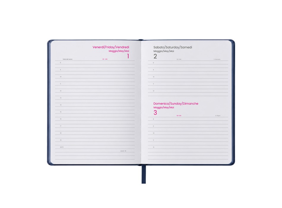 Agenda giornaliera 2027. Copertina rigida in termo PU e bordo pagine colorato FullGadgets.com