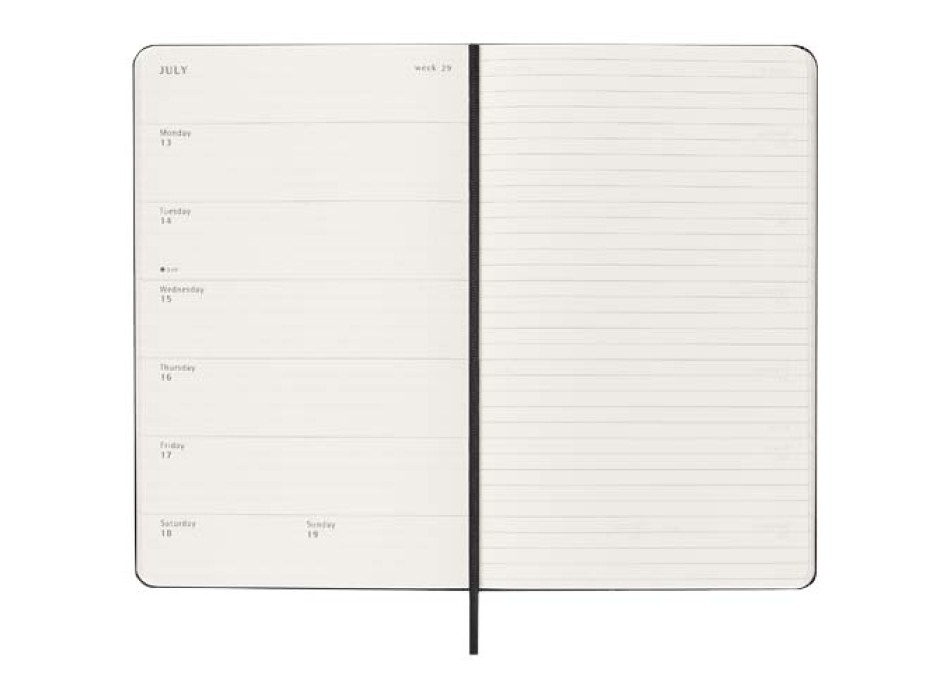 Agenda settimanale 12 mesi formato L con copertina rigida Moleskine FullGadgets.com