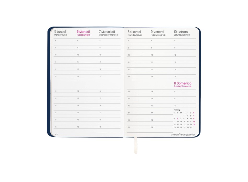 Agenda settimanale 2026 con copertina flessibile in PU termovirante FullGadgets.com