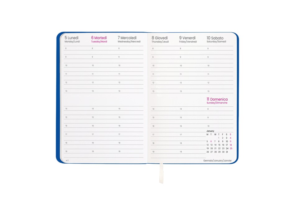 Agenda settimanale 2026 con copertina flessibile in PU termovirante FullGadgets.com