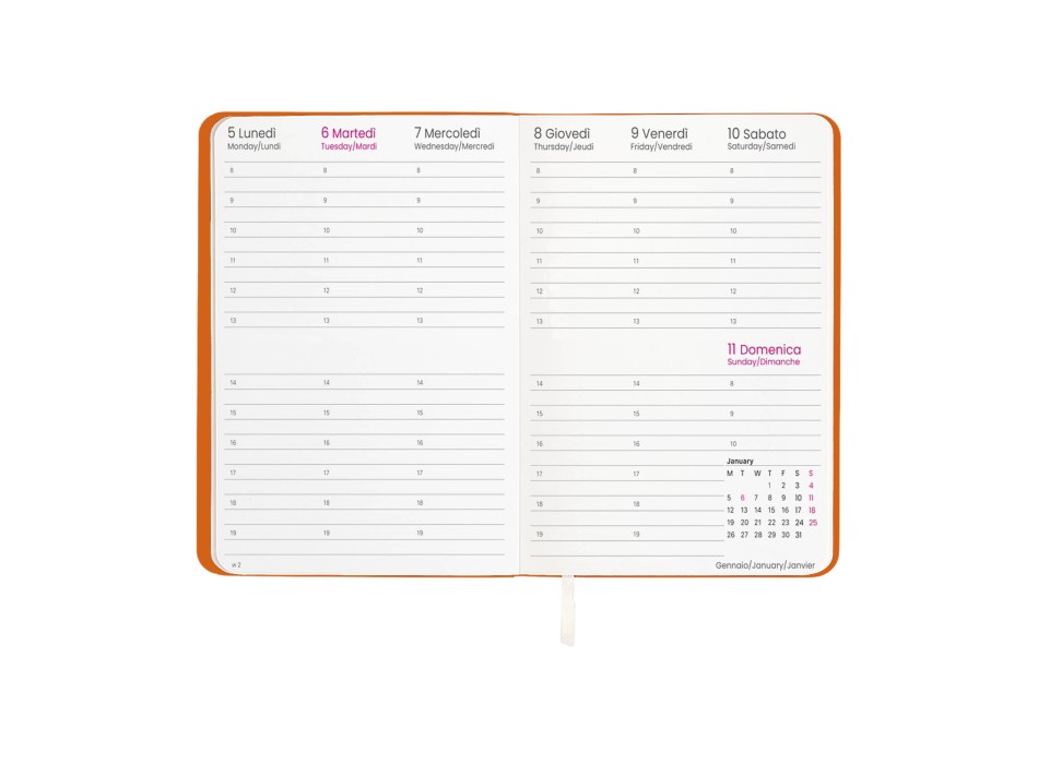 Agenda settimanale 2026 con copertina flessibile in PU termovirante FullGadgets.com