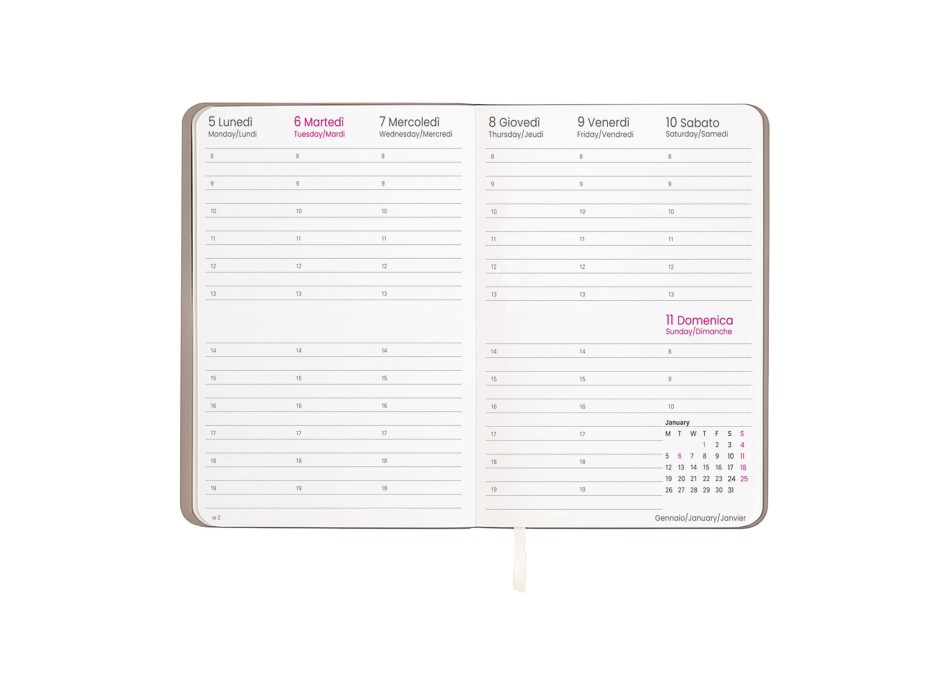 Agenda settimanale 2026 con copertina flessibile in PU termovirante FullGadgets.com