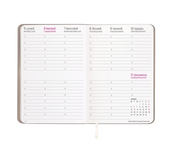Agenda settimanale 2026 con copertina flessibile in PU termovirante FullGadgets.com