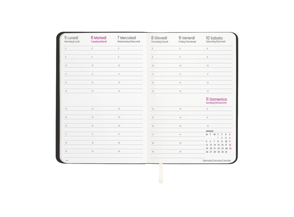 Agenda settimanale 2026 con copertina flessibile in PU termovirante FullGadgets.com