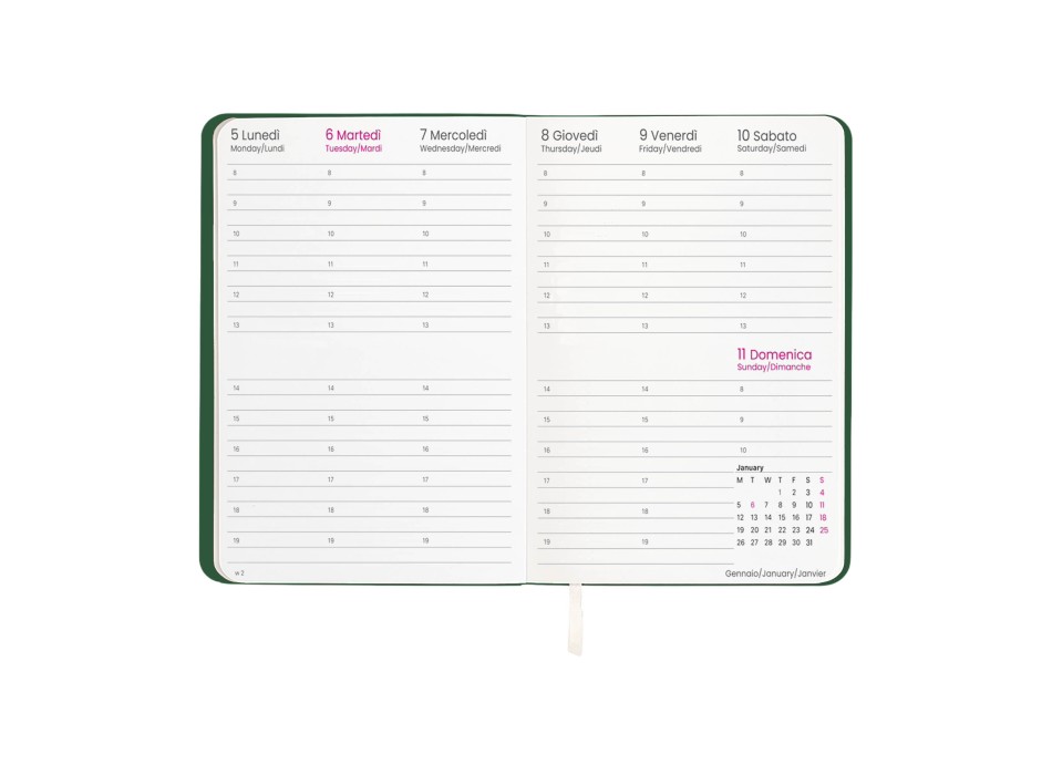 Agenda settimanale 2026 con copertina flessibile in PU termovirante FullGadgets.com