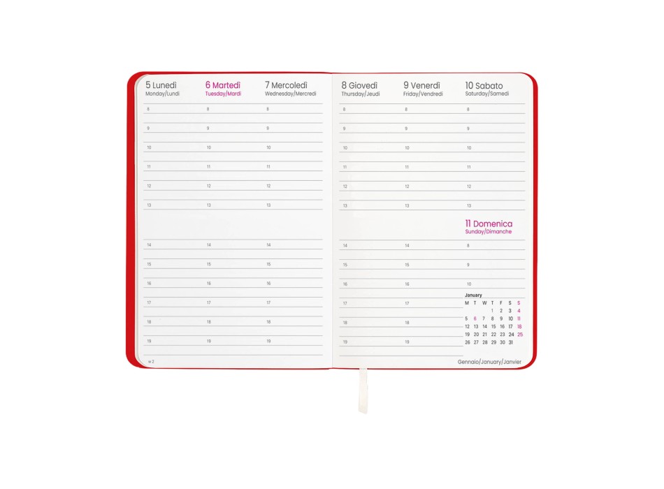 Agenda settimanale 2026 con copertina flessibile in PU termovirante FullGadgets.com