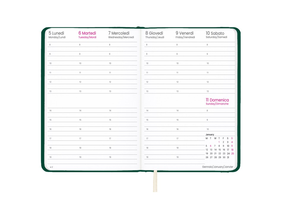 Agenda settimanale 2026 con copertina rigida in PU FullGadgets.com