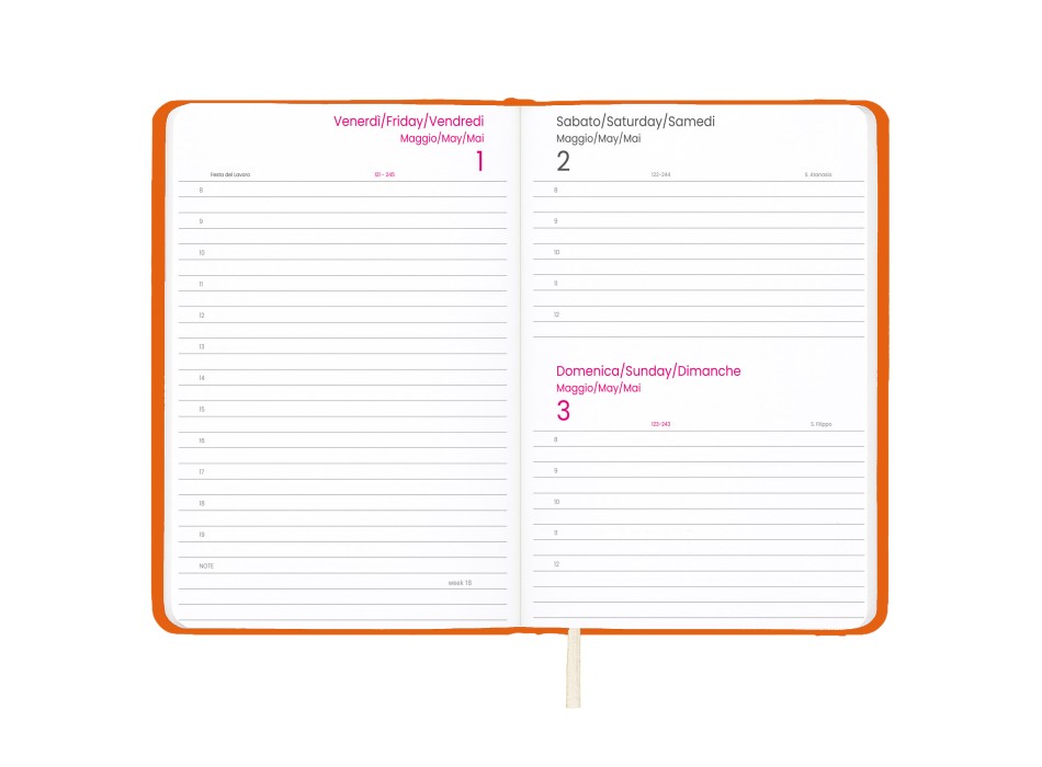 Agenda settimanale 2026 con copertina rigida in PU FullGadgets.com