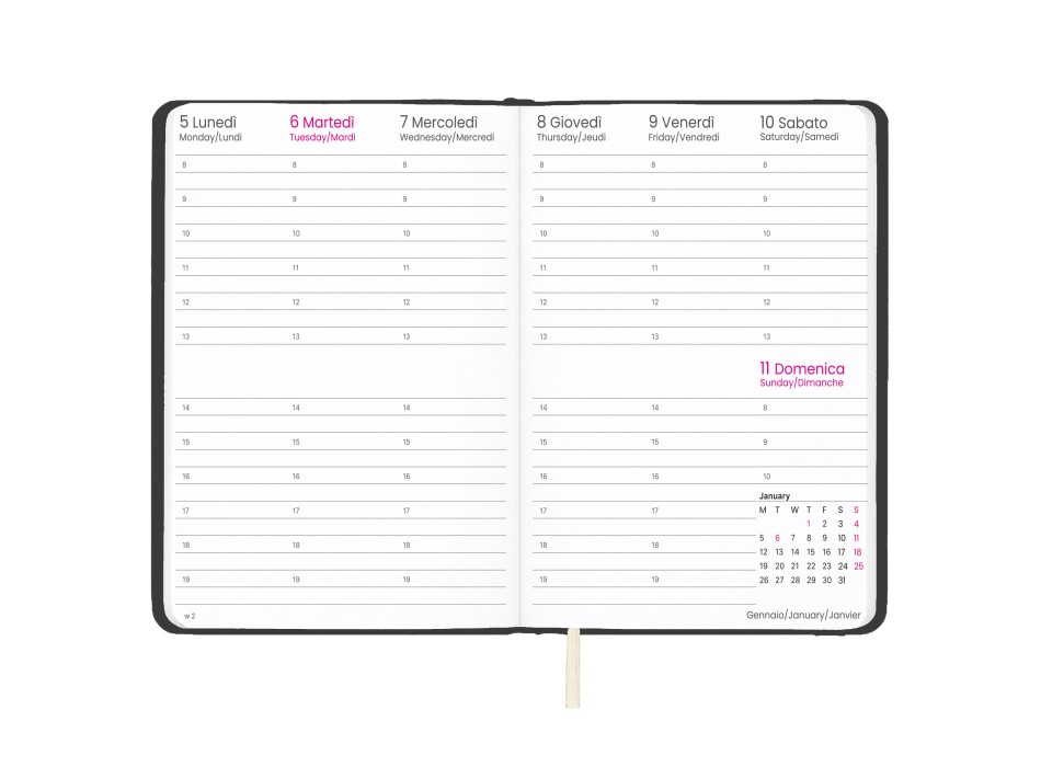 Agenda settimanale 2026 con copertina rigida in PU FullGadgets.com