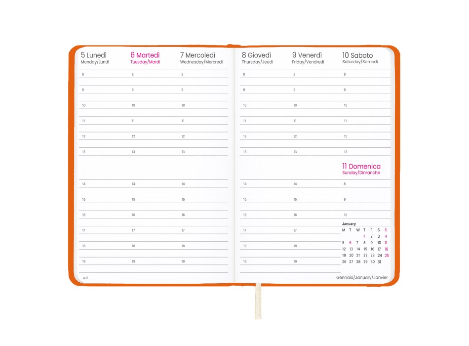 Agenda settimanale 2026 con copertina rigida in PU FullGadgets.com