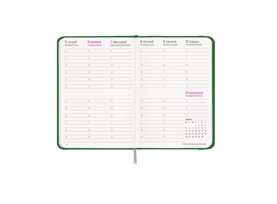 Agenda settimanale 2026, copertina rigida in cartoncino laminato FullGadgets.com