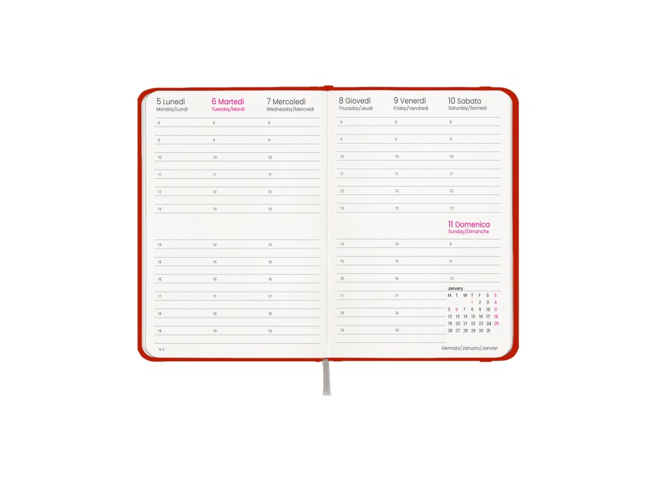 Agenda settimanale 2026, copertina rigida in cartoncino laminato FullGadgets.com