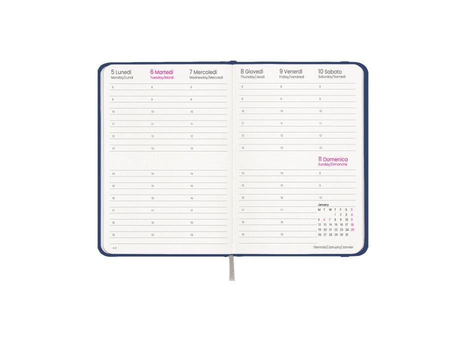 Agenda settimanale 2026, copertina rigida in cartoncino laminato FullGadgets.com