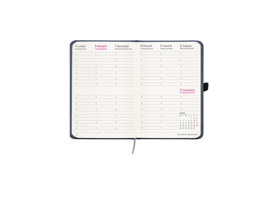 Agenda settimanale 2026, copertina rigida in PET riciclato con effetto mélange FullGadgets.com