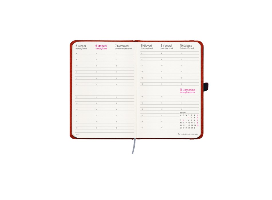 Agenda settimanale 2026, copertina rigida in PET riciclato con effetto mélange FullGadgets.com