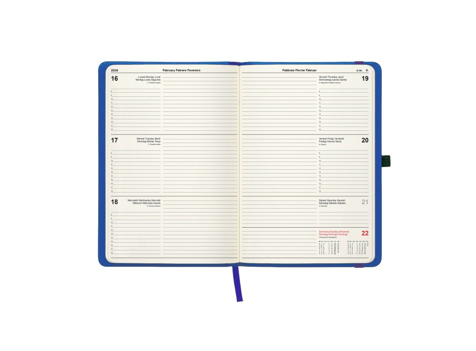 Agenda settimanale 2026, copertina rigida in PU termovirante con impuntura perimetrale FullGadgets.com