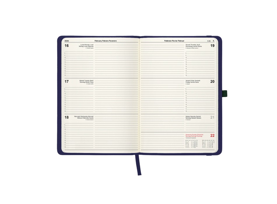 Agenda settimanale 2026, copertina rigida in PU termovirante con impuntura perimetrale FullGadgets.com