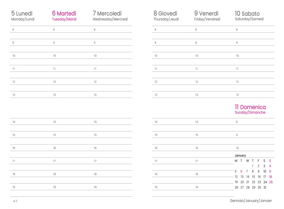 Agenda settimanale 2026, copertina rigida in PU termovirante con impuntura perimetrale FullGadgets.com