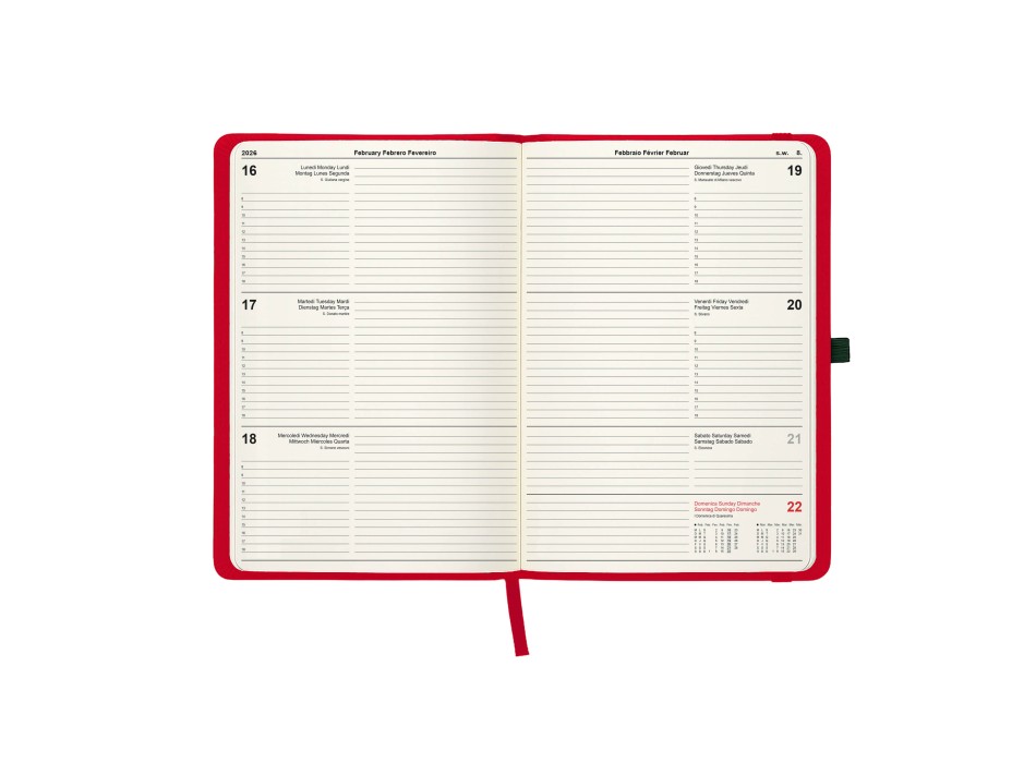 Agenda settimanale 2026, copertina rigida in PU termovirante con impuntura perimetrale FullGadgets.com