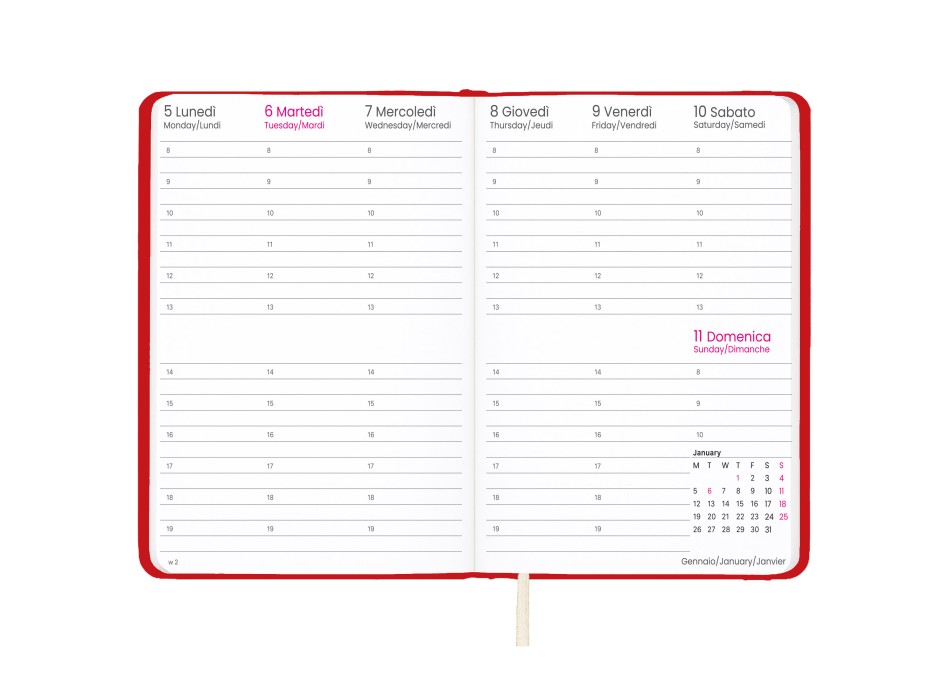 Agenda settimanale 2027 con copertina rigida in PU FullGadgets.com
