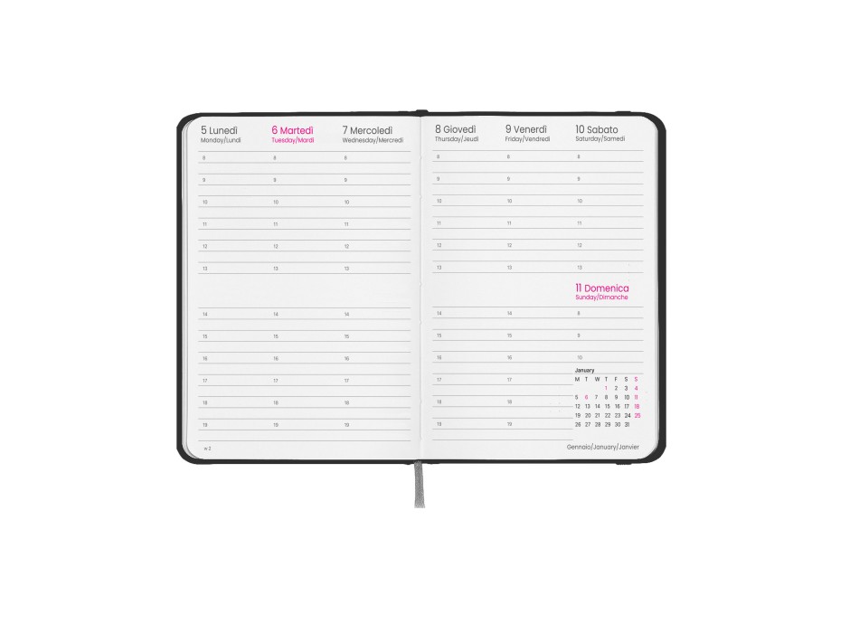 Agenda settimanale 2027, copertina rigida in cartoncino laminato FullGadgets.com