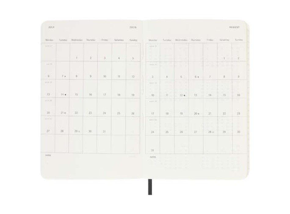 Agenda settimanale tascabile 12 mesi con copertina morbida Moleskine FullGadgets.com