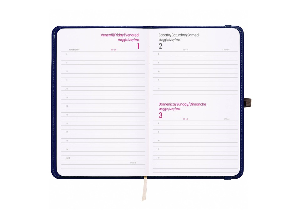 Agenda tascabile giornaliera 2026, copertina rigida in PU termovirante con impuntura FullGadgets.com