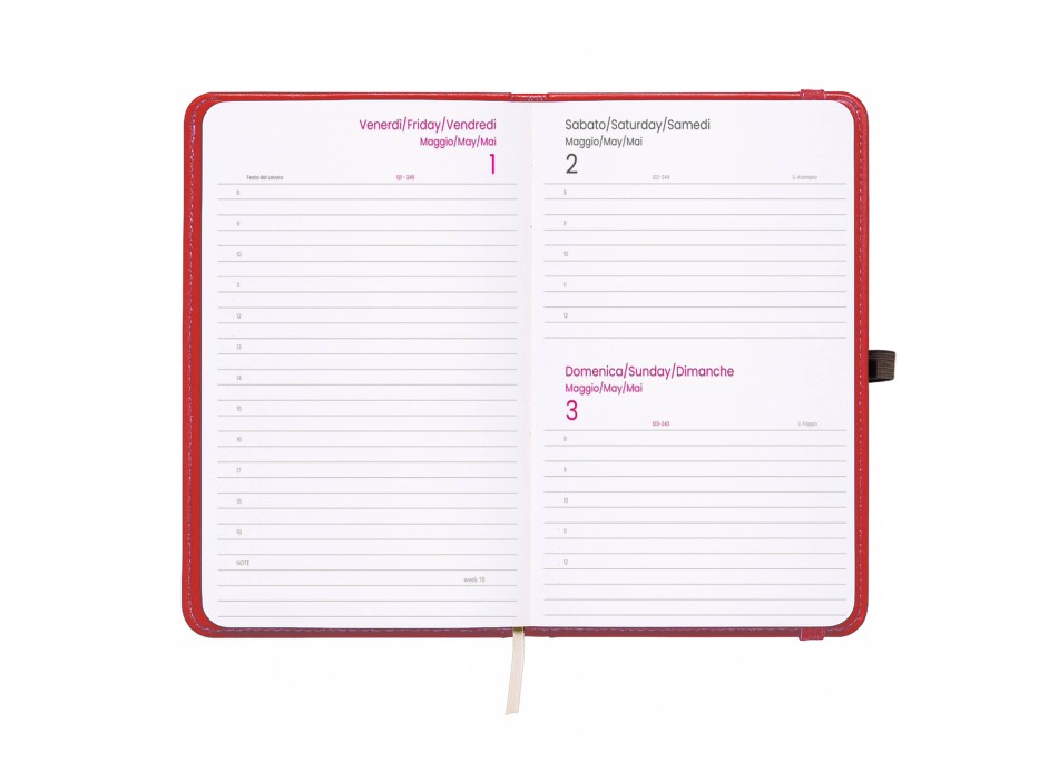 Agenda tascabile giornaliera 2026, copertina rigida in PU termovirante con impuntura FullGadgets.com