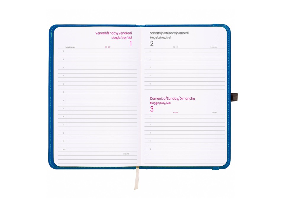 Agenda tascabile giornaliera 2026, copertina rigida in PU termovirante con impuntura FullGadgets.com