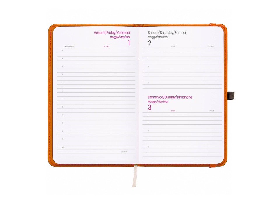 Agenda tascabile giornaliera 2026, copertina rigida in PU termovirante con impuntura FullGadgets.com