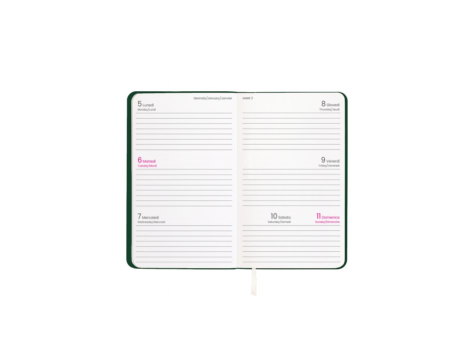 Agenda tascabile settimanale 2026 con copertina flessibile in PU termovirante FullGadgets.com