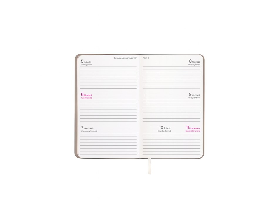 Agenda tascabile settimanale 2026 con copertina flessibile in PU termovirante FullGadgets.com