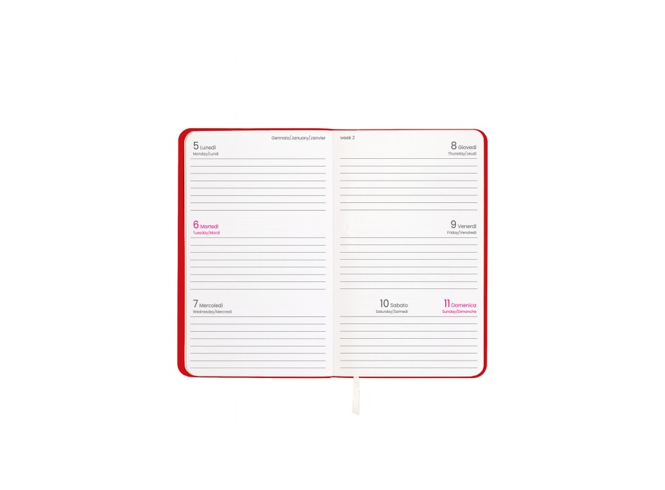 Agenda tascabile settimanale 2026 con copertina flessibile in PU termovirante FullGadgets.com