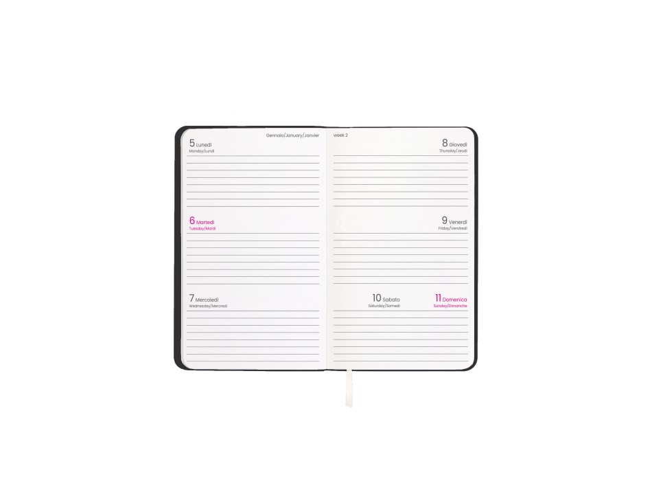 Agenda tascabile settimanale 2026 con copertina flessibile in PU termovirante FullGadgets.com