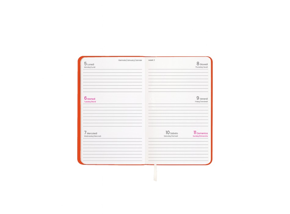 Agenda tascabile settimanale 2026 con copertina flessibile in PU termovirante FullGadgets.com