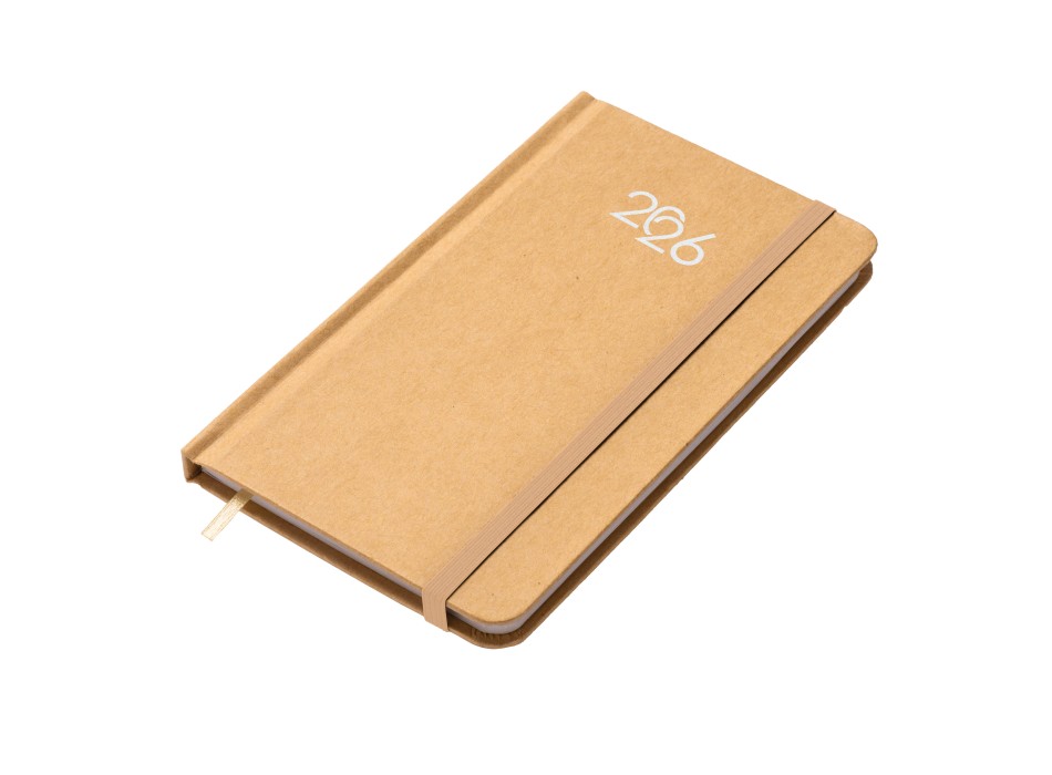 Agenda tascabile settimanale 2026 con copertina rigida in cartoncino FullGadgets.com