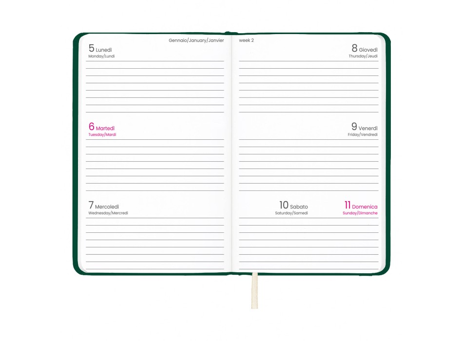Agenda tascabile settimanale 2026 con copertina rigida in PU FullGadgets.com