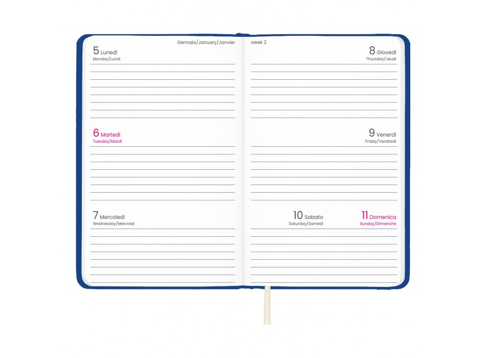 Agenda tascabile settimanale 2026 con copertina rigida in PU FullGadgets.com