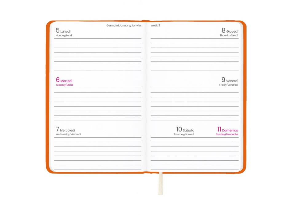 Agenda tascabile settimanale 2026 con copertina rigida in PU FullGadgets.com