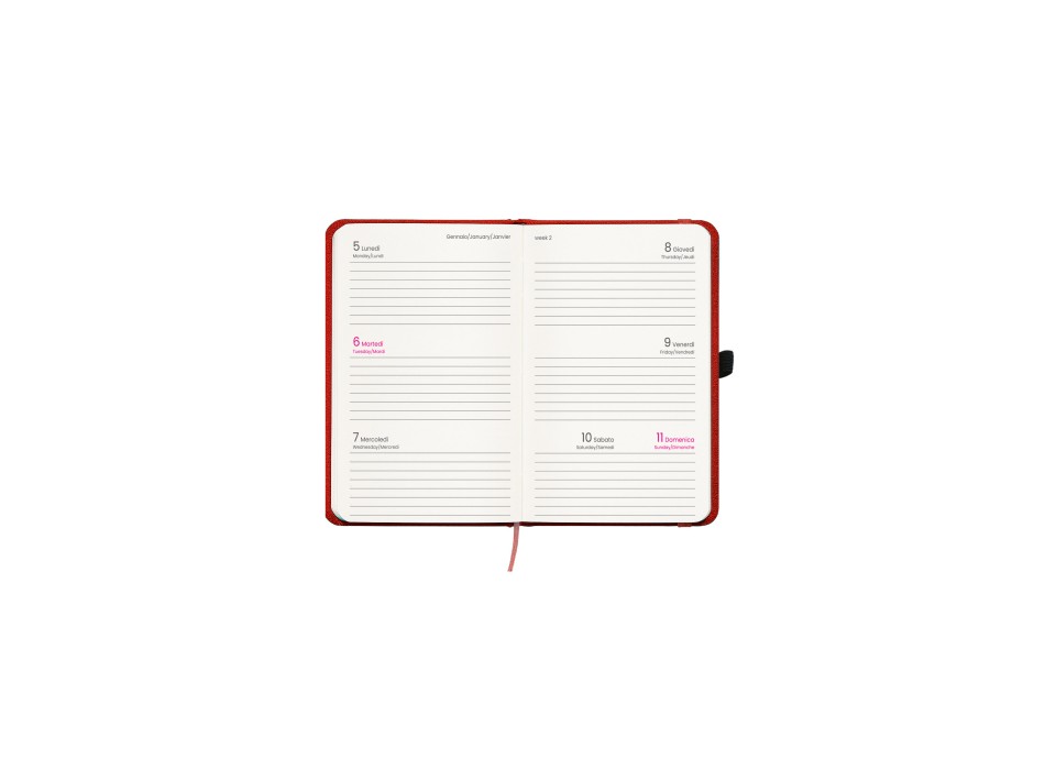 Agenda tascabile settimanale 2026, copertina rigida in PET riciclato con effetto mélange FullGadgets.com