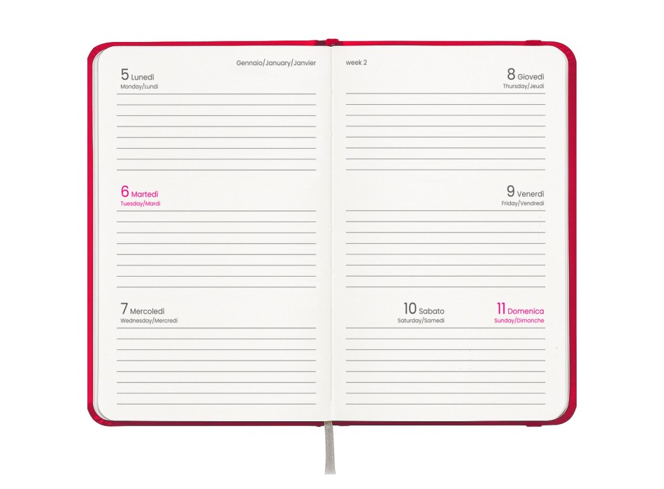 Agenda tascabile settimanale 2027, copertina rigida in cartoncino laminato FullGadgets.com