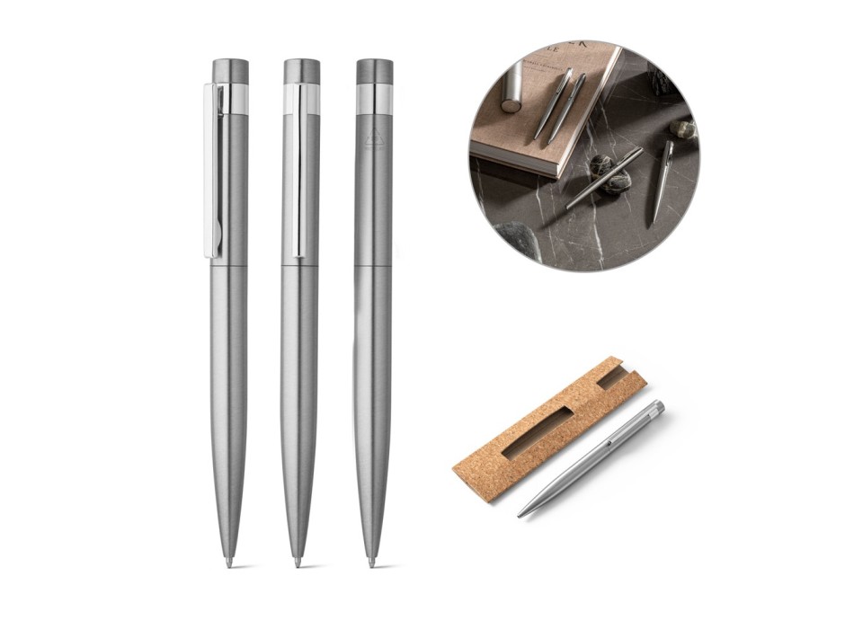 ALEXA. Penna a sfera con corpo in acciaio inossidabile (53% rSS) con clip FullGadgets.com