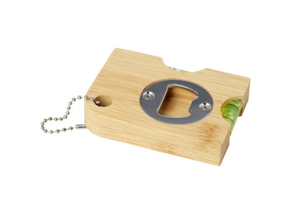 Apribottiglie in bambù con livella Levo  FullGadgets.com