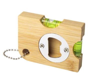 Apribottiglie in bambù con livella Levo  FullGadgets.com