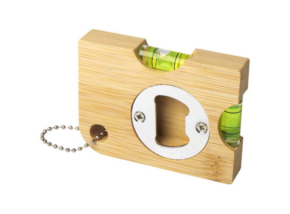Apribottiglie in bambù con livella Levo  FullGadgets.com