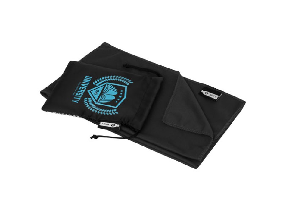 Asciugamano sportivo Raquel di raffreddamento in PET riciclato con pouch 80 x 30 cm FullGadgets.com