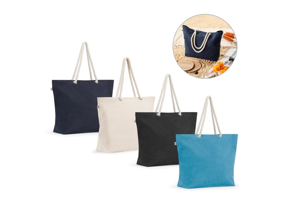 ATHENS. Borsa da spiaggia in cotone riciclato (70%) e poliestere riciclato (30%) (220 g/m²) FullGadgets.com