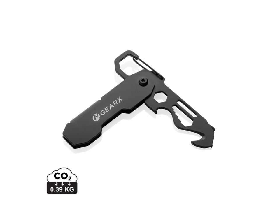 Attrezzo pieghevole e apri pacchi EDC Gear X con moschettone FullGadgets.com