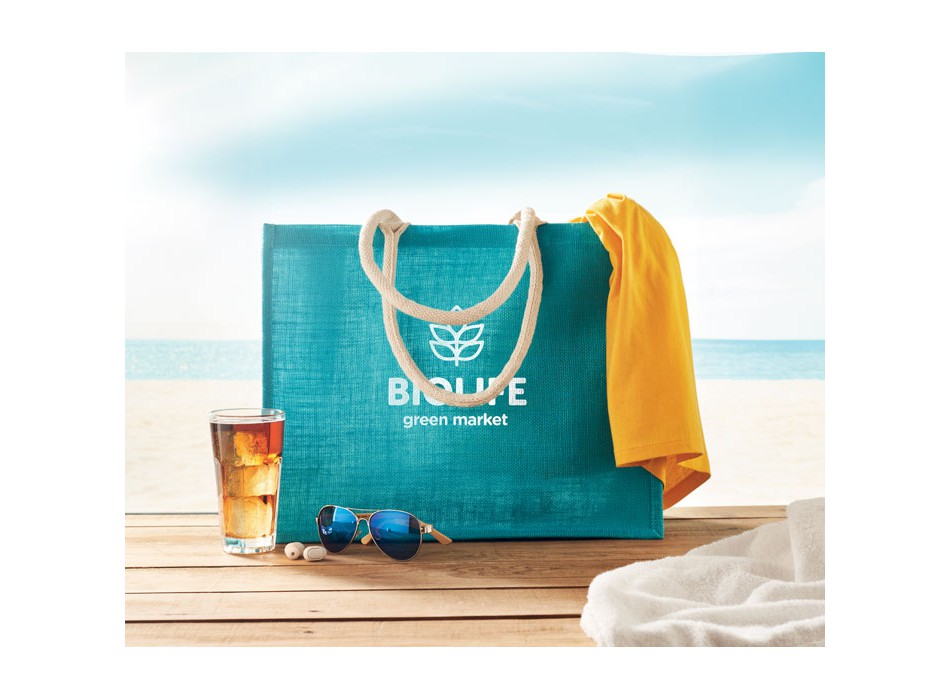 AURA - Borsa in iuta. Manici in cotone FullGadgets.com